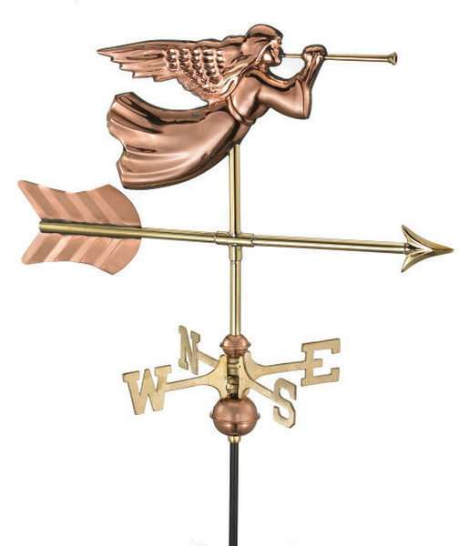 Angel Copper Weathervane Sculpture Easy Installed Home Decorative